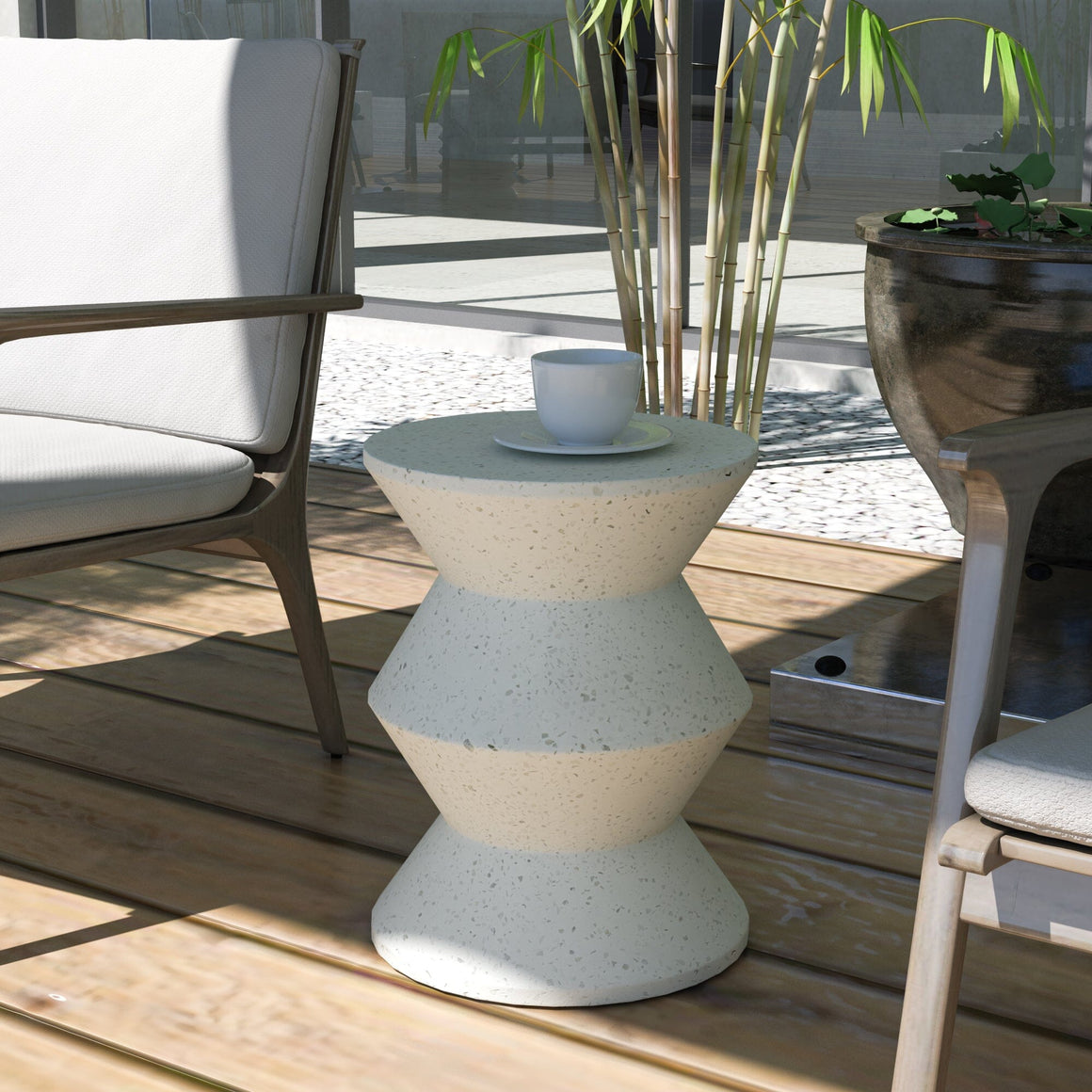 MOSS CEMENT SIDE TABLE SIDE TABLE Philbee Interiors 