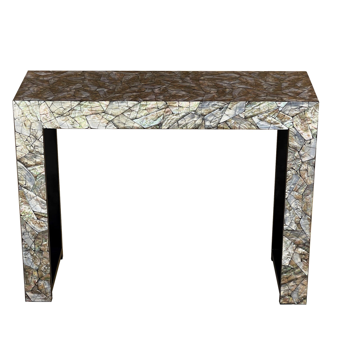 STONE HEDGE MOTHER OF PEARL HAND MADE CONSOLE TABLE CONSOLE TABLE Philbee Interiors 