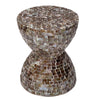 TONED MOTHER OF PEARL STOOL/SIDE TABLE SIDE TABLE Philbee Interiors 