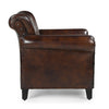 STUDDED LEATHER ARM CHAIR Philbee Interiors 