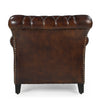 STUDDED LEATHER ARM CHAIR Philbee Interiors 