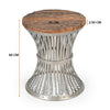 INVERTED WOOD AND IRON SIDE TABLE Philbee Interiors 