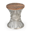 INVERTED WOOD AND IRON SIDE TABLE Philbee Interiors 