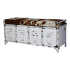 COWHIDE IRON LOCKER BENCH Furniture Philbee Interiors 