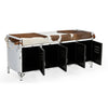 COWHIDE IRON LOCKER BENCH Furniture Philbee Interiors 