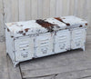 COWHIDE IRON LOCKER BENCH Furniture Philbee Interiors 