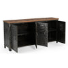 VINTAGE IRON LOCKER SIDEBOARD WITH RECLAIMED RAILWAY SLEEPER WOOD Philbee Interiors 