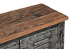 VINTAGE IRON LOCKER SIDEBOARD WITH RECLAIMED RAILWAY SLEEPER WOOD Philbee Interiors 