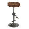 VINTAGE LEATHER WINDUP STOOL Philbee Interiors 