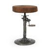 VINTAGE LEATHER WINDUP STOOL Philbee Interiors 