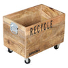 INDUSTRIAL RECYCLE BASKET ON CAST IRON WHEELS Philbee Interiors 