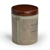 FRENCH CANVAS LEATHER PERFUME OTTOMAN Philbee Interiors 