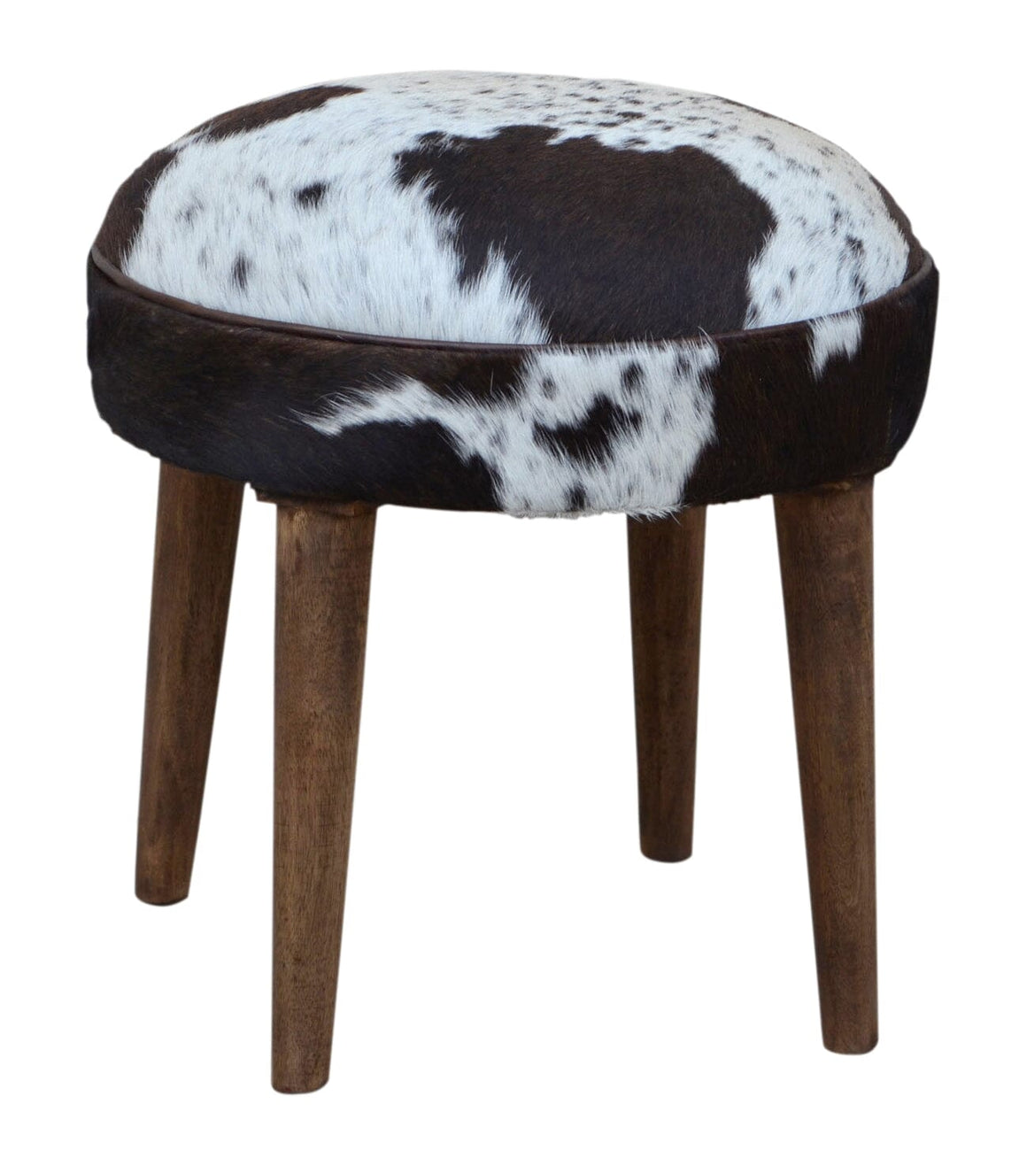 SHORT COWHIDE STOOL Philbee Interiors 