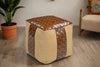 GENUINE LEATHER AND CANVAS OTTOMAN Ottomans Philbee Interiors 