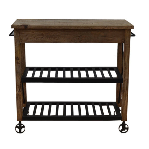 HARDWOOD BUTLERS TROLLEY ON WHEELS - Philbee Interiors